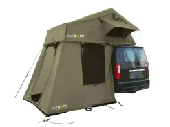 OutdoorU Family 3 Pers Dachzelt inkl. Vorzelt& Leiter - Grün