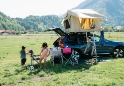 OutdoorU Family 3 Pers Dachzelt inkl. Vorzelt& Leiter - Grün