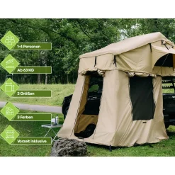 OutdoorU Family 5 Pers inkl. Vorzelt & Leiter - Khaki