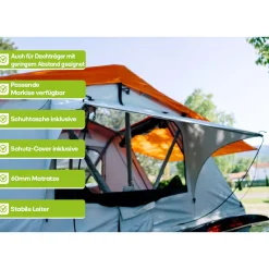 OutdoorU Family Plus 4 Pers Dachzelt inkl. Vorzelt - Blue Lagoon