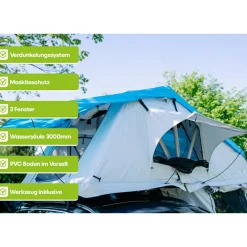 OutdoorU Family Plus 4 Pers Dachzelt inkl. Vorzelt - Blue Lagoon