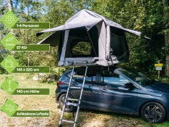 OutdoorU Sky 3 Pers. Dachzelt inkl. Leiter& Cover - Grau