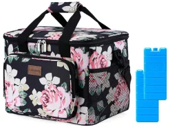 Packbare 15 Liter isolierte Kühltasche - Black Flower