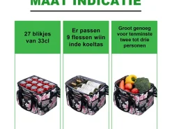 Packbare 15 Liter isolierte Kühltasche - Black Flower