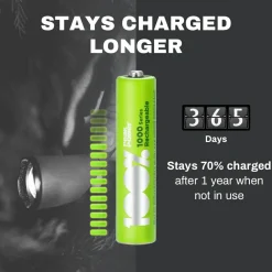 100%PeakPower Set von 12 AAA Batterien