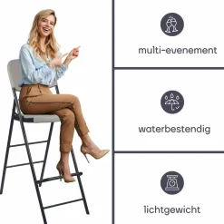 Perel hoher Klappstuhl - Weiß