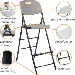 Perel hoher Klappstuhl - Weiß