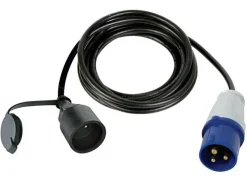 Perel 3 Meter Schuko auf CEE-Stecker Adapterkabel