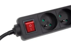 Perel EB4BLNS 4-fach Steckdosenleiste mit Schalter - 1,5 Meter
