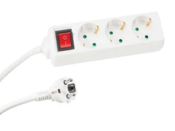 Perel EB3S-3-G 3-fach Steckdosenleiste mit Schalter - 3 Meter