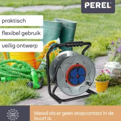 Perel ECR40NP25A 4-wege Kabeltrommel - 40 Meter