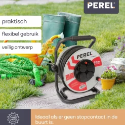 Perel ECR40NP25N 4-wege Kabeltrommel - 40 Meter