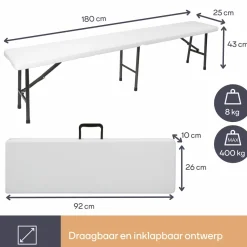 Perel klappbare Sitzbank - Weiß