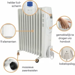 Perel TC78011LCD Ölradiator - 2500 Watt