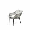 Pescara Dining Stuhl - carbon schwarz - rope Taupe - desert sand