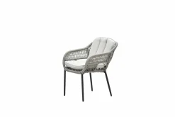 Pescara Dining Stuhl - carbon schwarz - rope Taupe - desert sand