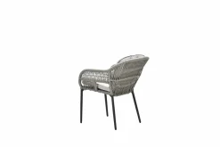 Pescara Dining Stuhl - carbon schwarz - rope Taupe - desert sand
