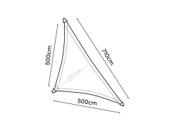 Platinum Coolfit 7,1 x 5,0 x 5,0 m 90° Schattentuch - Olive