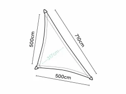 Platinum Coolfit 7,1 x 5,0 x 5,0 m 90° Schattentuch - Off-white