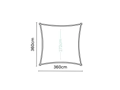 Platinum Coolfit 3,6 x 3,6m quadratisches Sonnensegel - Olive