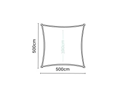 Platinum Coolfit 5x5m quadratisches Sonnensegel - Sand