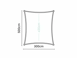 Platinum Coolfit 3x5m Rechteck-Sonnensegel - Schwarz