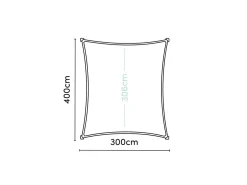 Platinum Coolfit 3x4m Rechteck-Sonnensegel - Off-white