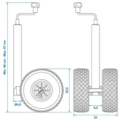 ProPlus 48 mm Stützrad - doppelter Luftreifen