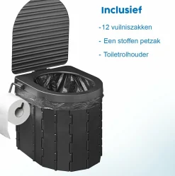 ProPlus Faltbare Campingtoilette mit Deckel