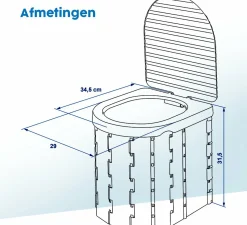 ProPlus Faltbare Campingtoilette mit Deckel