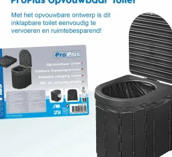 ProPlus Faltbare Campingtoilette mit Deckel