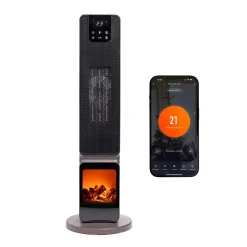 QLT WLAN Keramischer Kaminofen mit Ambiente-Kamin