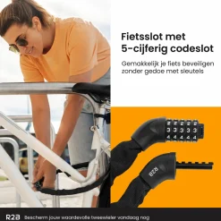R2B 110 cm Fahrradschloss mit Zahlenschloss - Black