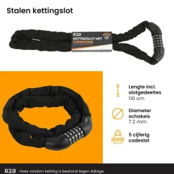 R2B 110 cm Fahrradschloss mit Zahlenschloss - Black