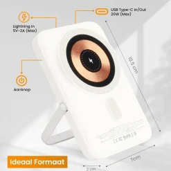 R2B 10000 mAh MagSafe Powerbank - White