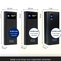 R2B 10.000 mAh Powerbank mit LED-Anzeige