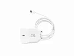 R2B 2 Meter Weißes USB-C Kabel mit USB-C Ladegerät