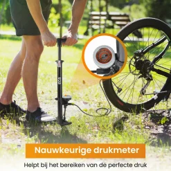 R2B Fahrradpumpe mit Manometer – Doppelventilkopf