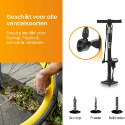 R2B Fahrradpumpe mit Manometer – Doppelventilkopf