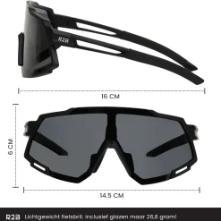 R2B Radsportbrille mit 5 austauschbaren Gläsern -Sportbrille