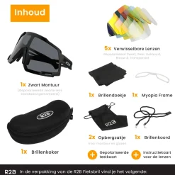 R2B Radsportbrille mit 5 austauschbaren Gläsern -Sportbrille