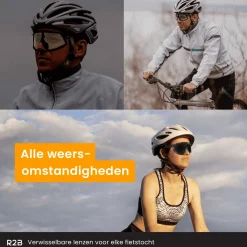 R2B Radsportbrille mit 5 austauschbaren Gläsern -Sportbrille