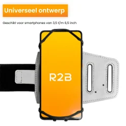 R2B Sportarmband 360 Grad Rotation - bis 6,5 Zoll - Silber