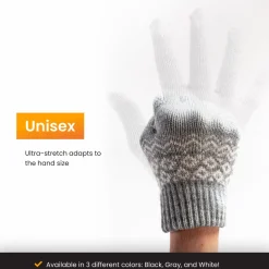 R2B Touchscreen Handschuhe Winter Herren & Damen - Grau