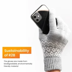 R2B Touchscreen Handschuhe Winter Herren & Damen - Grau