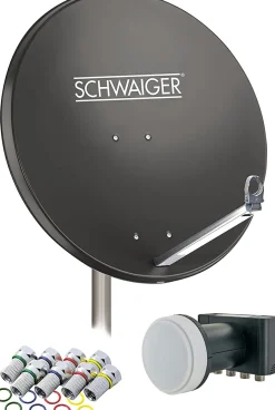 Schwaiger 714548 anthrazit 80 cm Alu-Spiegel Set