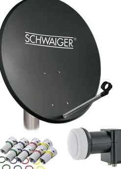 Schwaiger 714487 anthrazit 55 cm Stahl-Spiegel set