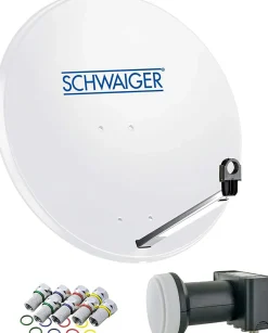 Schwaiger 714500 hellgrauer 80cm Stahl-Spiegel Set