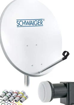 Schwaiger 714470 Hellgraues 55cm Stahl-Spiegel Set