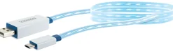Schwaiger 0,8 Meter leuchtendes Micro USB Sync und Ladekabel